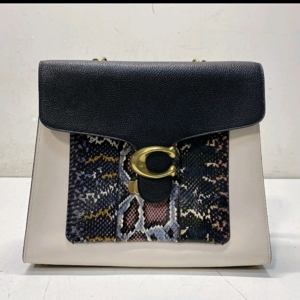 COACH-Tabby 20 Satchel Top Handle (Colorblock-Snakeskin) " RARE " - Picture 3 of 10